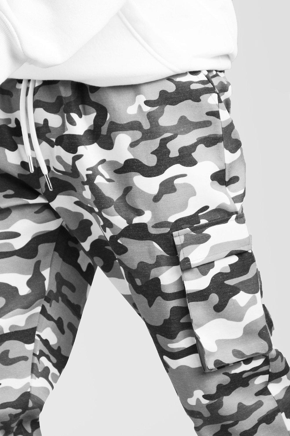 Grey and sale white camo trousers